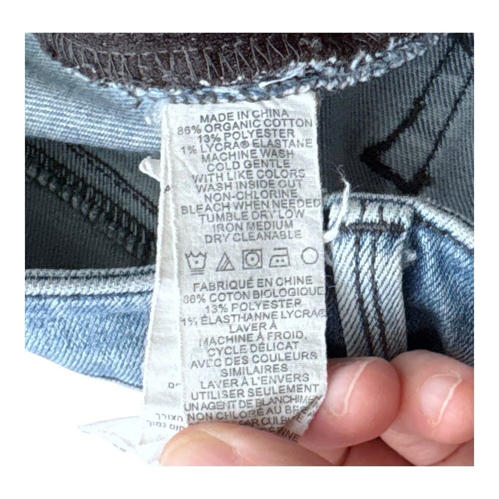 prAna Jeans Womens Size 2 Blue Straight Mid Rise Distressed Organic Button Fly - Picture 7 of 8